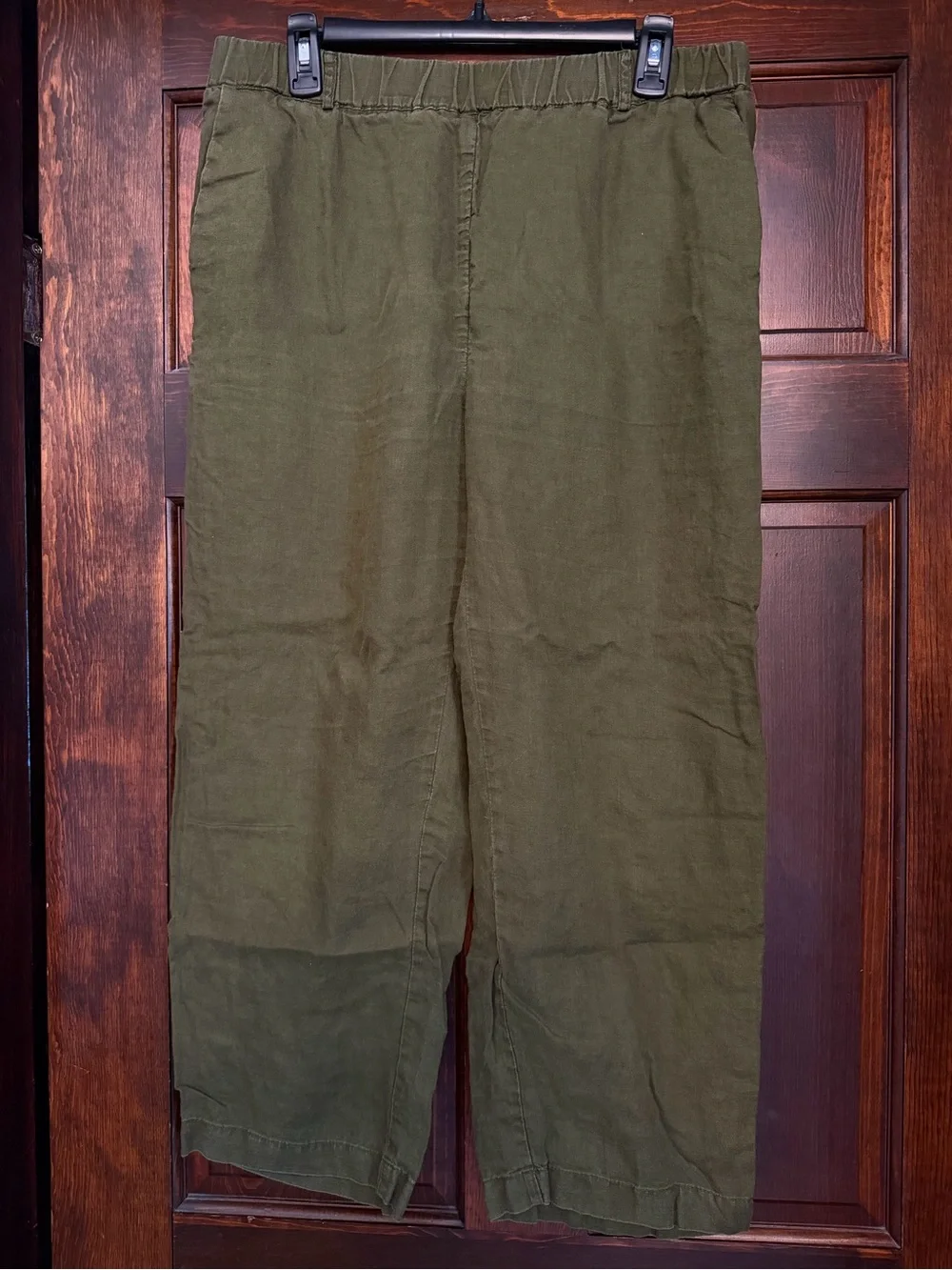 Quince Women’s Size Large Extra Large Martini Olive Green European Linen Pants